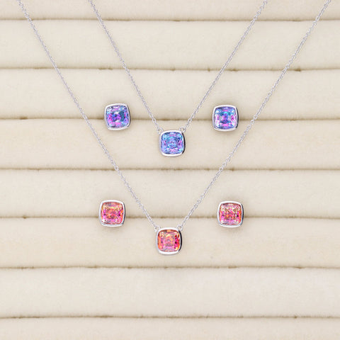 Image Contain: Kaleidoscope Pendant Necklace, Stud Earrings