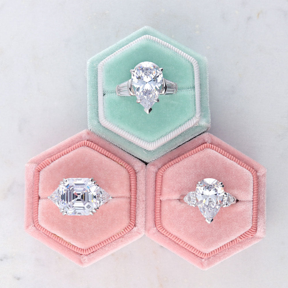 Image Contain: 3-Stone Ring, 3-Stone Split Shank Ring, Solitaire with Side Stones Ring