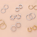 Flatlay view of Medium Hoop Earrings in Sterling Silver 0.6 inch