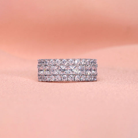 Image Contain: Half Eternity Ring, Halo Ring