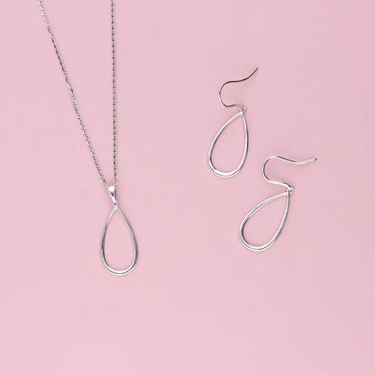 Teardrop Fish Hook Earrings in Sterling Silver