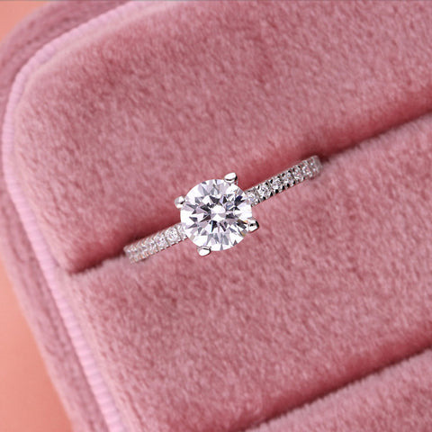 Image Contain: Solitaire with Side Stones Ring