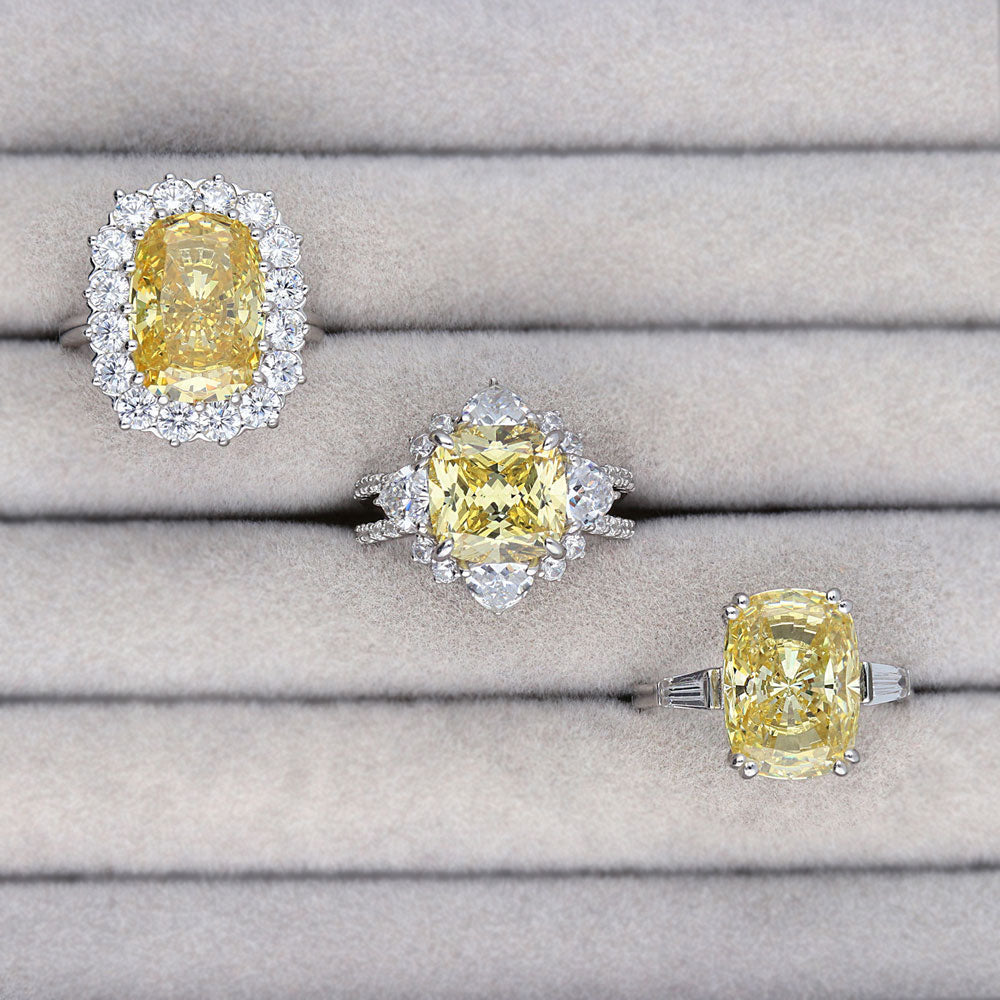 Image Contain: 3-Stone Ring, Halo Ring, Halo Split Shank Ring