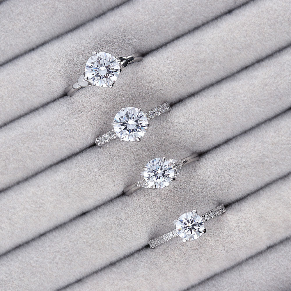 Image Contain: Solitaire Ring, Solitaire with Side Stones Ring