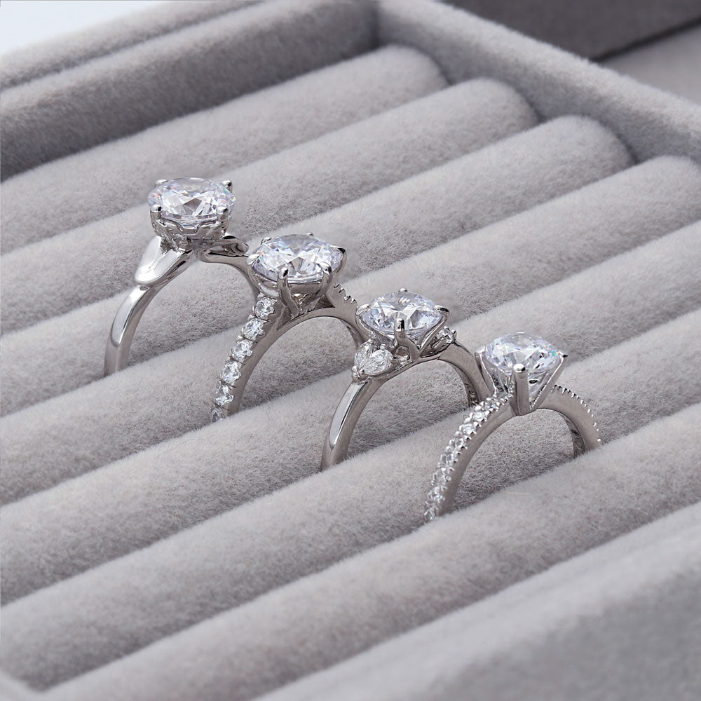 Image Contain: Solitaire Ring, Solitaire with Side Stones Ring