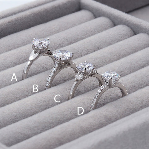 Image Contain: Solitaire Ring, Solitaire with Side Stones Ring