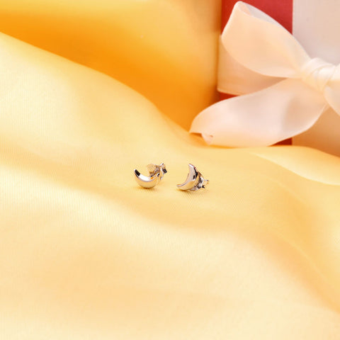 Image Contain: Crescent Moon Stud Earrings