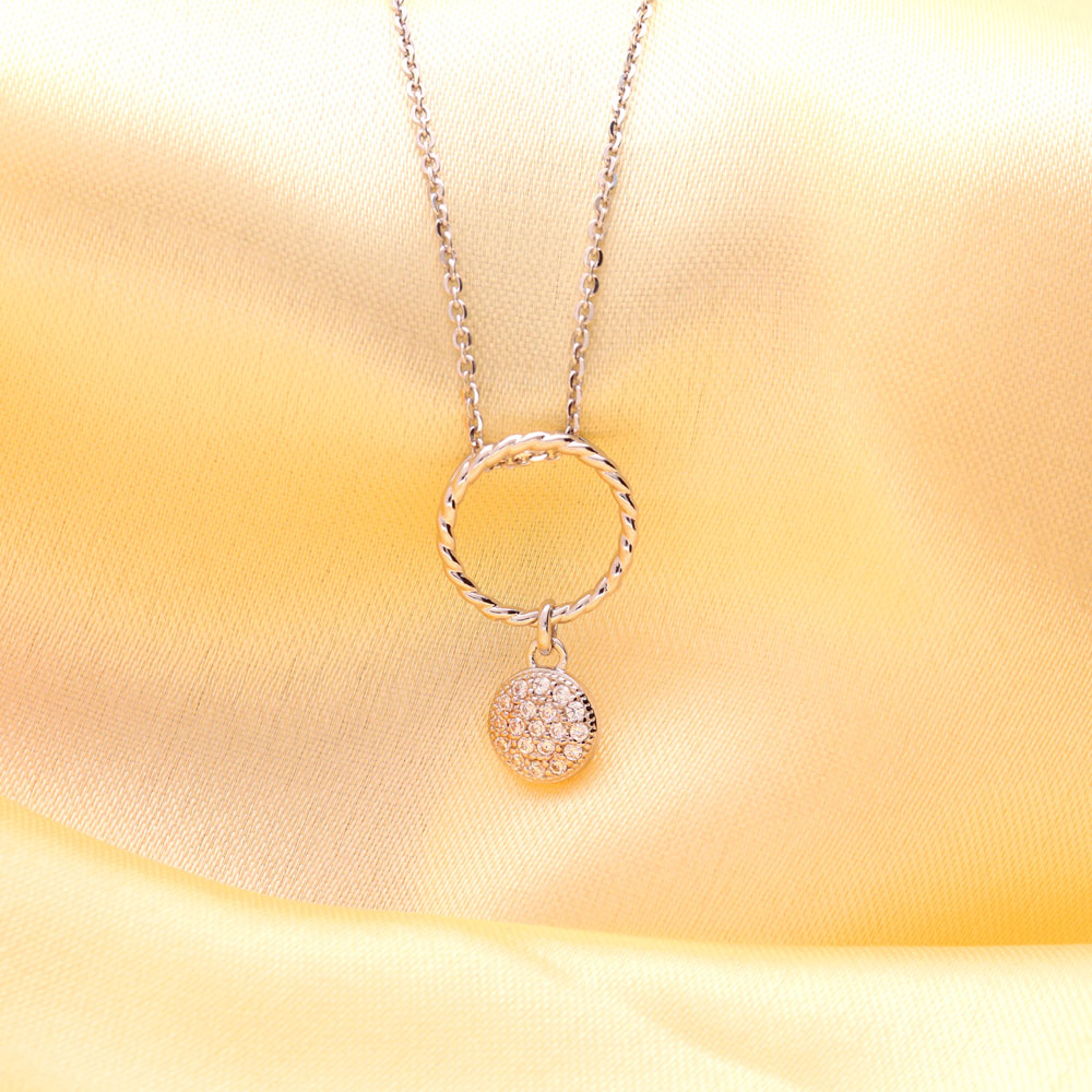 Image Contain: Open Circle Pendant Necklace