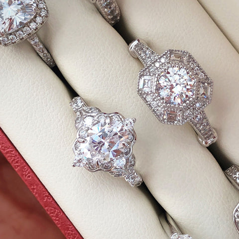 Image Contain: 3-Stone Ring, Halo Ring
