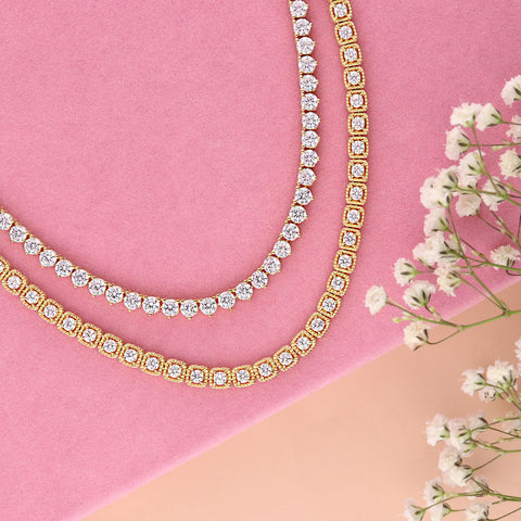 Image Contain: Cable Tennis Necklace, Tennis Necklace