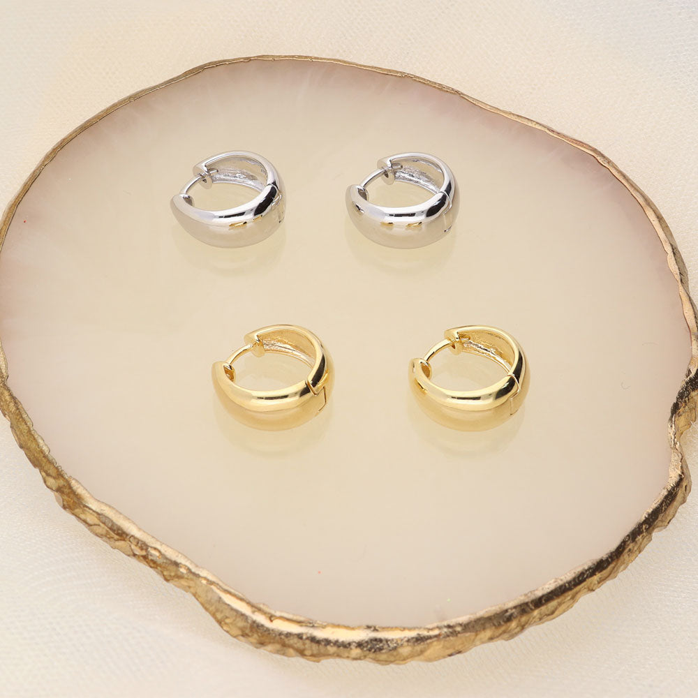 Image Contain: Dome Huggie Earrings