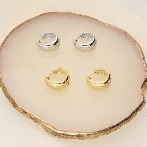 Image Contain: Dome Huggie Earrings