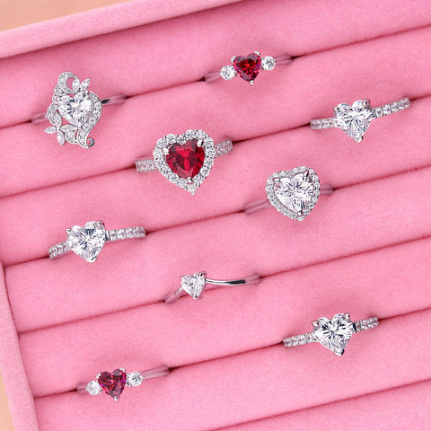 Image Contain: 3-Stone Ring, Halo Ring, Heart Ring, Solitaire Ring, Solitaire with Side Stones Ring
