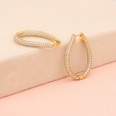 Image Contain: Teardrop Inside-Out Hoop Earrings