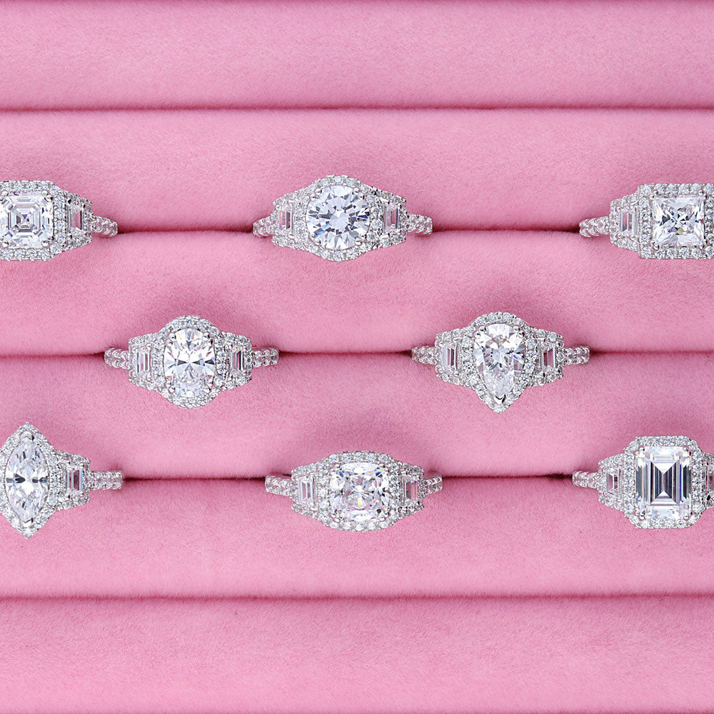 Image Contain: 3-Stone Ring, Halo Ring