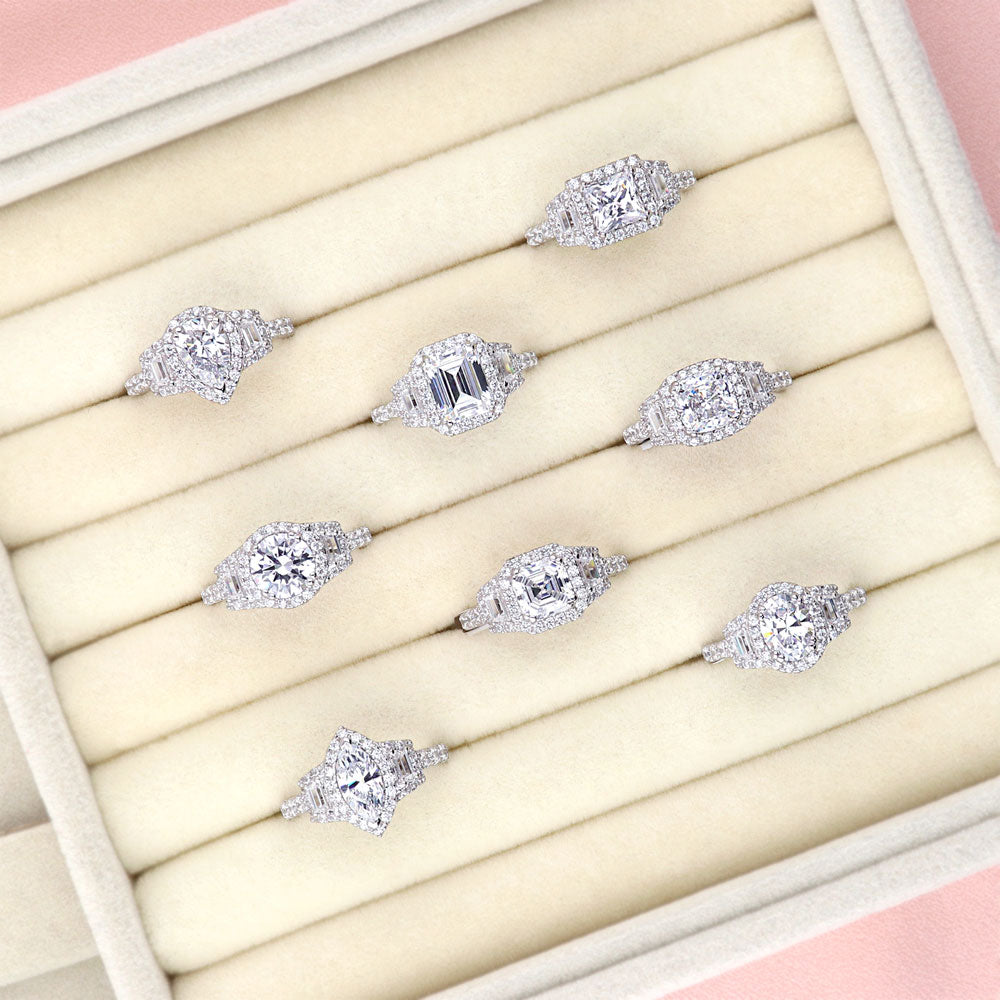 Image Contain: 3-Stone Ring, Halo Ring