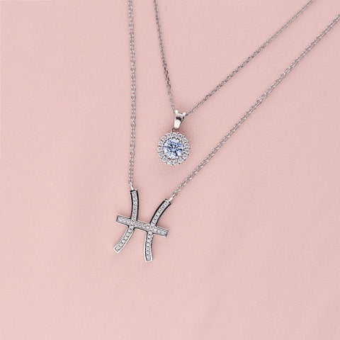Image Contain: Halo Pendant Necklace, Zodiac &