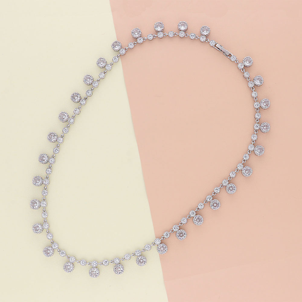 Flatlay view of CZ Statement Necklace, 2 of 5