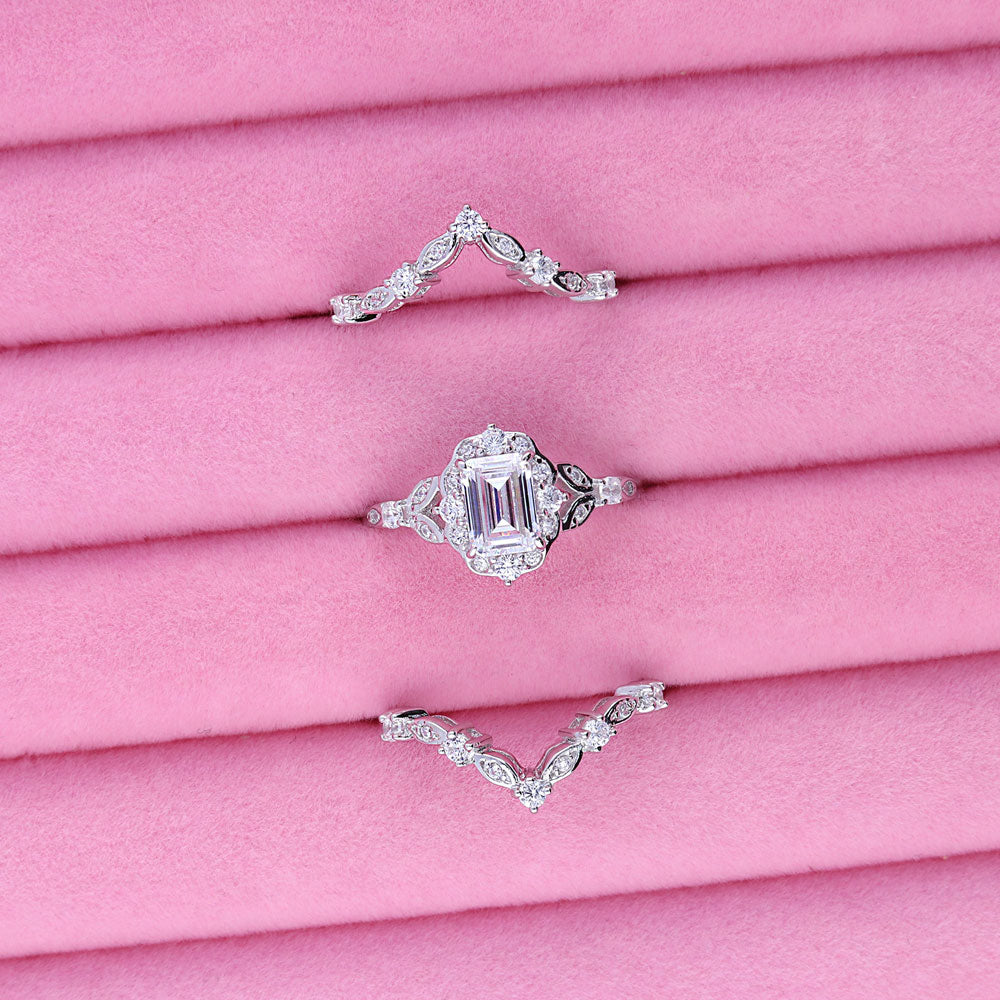 Image Contain: Halo Ring, Wishbone Curved Band