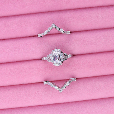 Image Contain: Halo Ring, Wishbone Curved Band