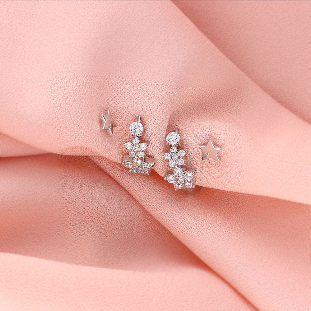 Flatlay view of Star Cartilage Stud Earrings in Sterling Silver, 7 of 8