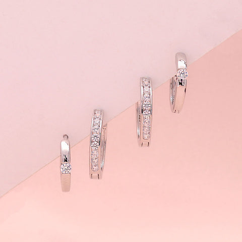 Image Contain: Bar Hoop Earrings, Solitaire Hoop Earrings