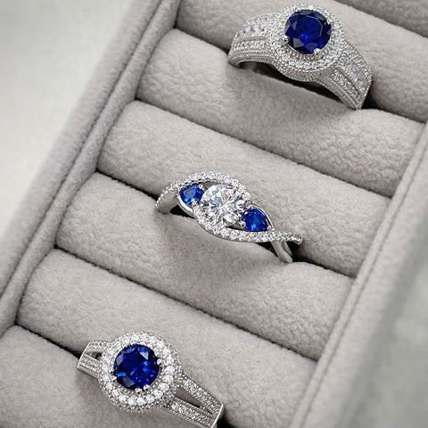 Image Contain: 3-Stone Ring, Halo Ring, Halo Split Shank Ring