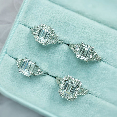 Image Contain: 3-Stone Ring, 3-Stone Split Shank Ring, Halo Split Shank Ring