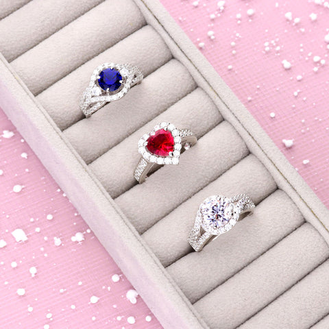 Image Contain: 3-Stone Ring, Halo Ring
