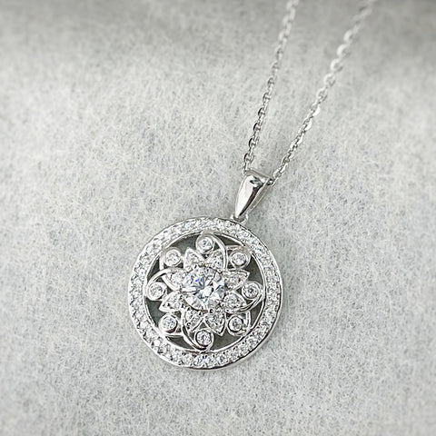 Image Contain: Flower Pendant Necklace