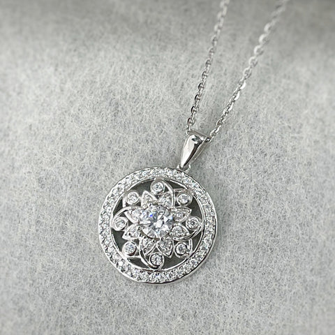 Image Contain: Flower Pendant Necklace