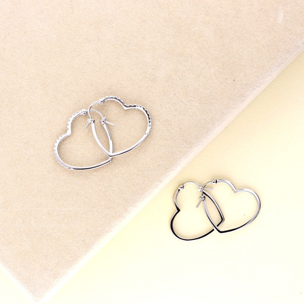 Image Contain: Heart Hoop Earrings