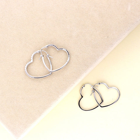 Image Contain: Heart Hoop Earrings