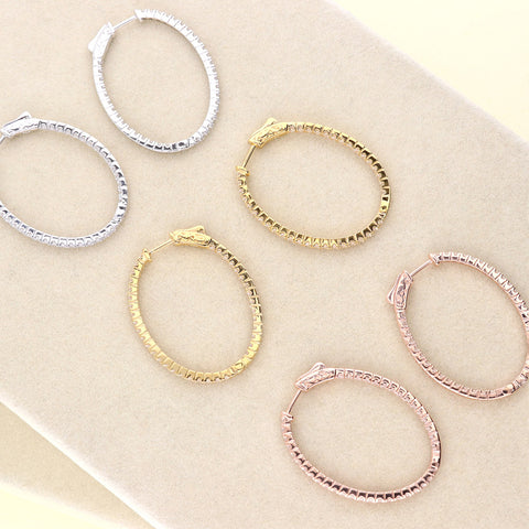 Image Contain: Oval Inside-Out Hoop Earrings