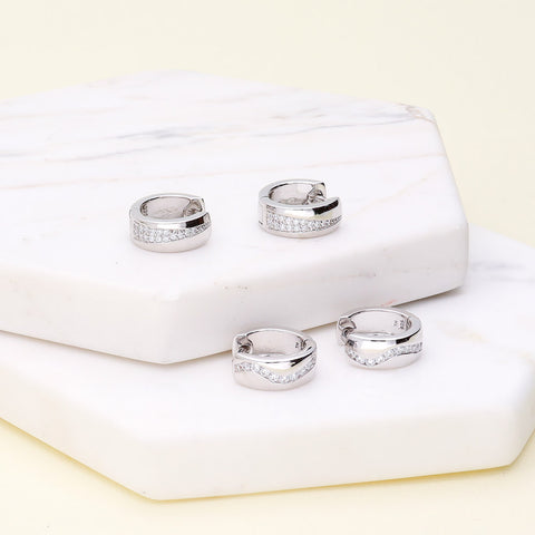 Image Contain: Huggie Earrings, Wave Huggie Earrings