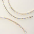 Flatlay view of Round CZ Tennis Bracelet, Gold Plated / 6.5 inch