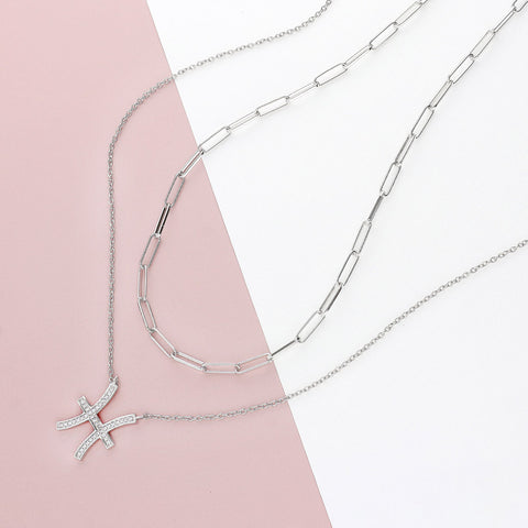 Image Contain: Paperclip Chain Necklace, Zodiac &