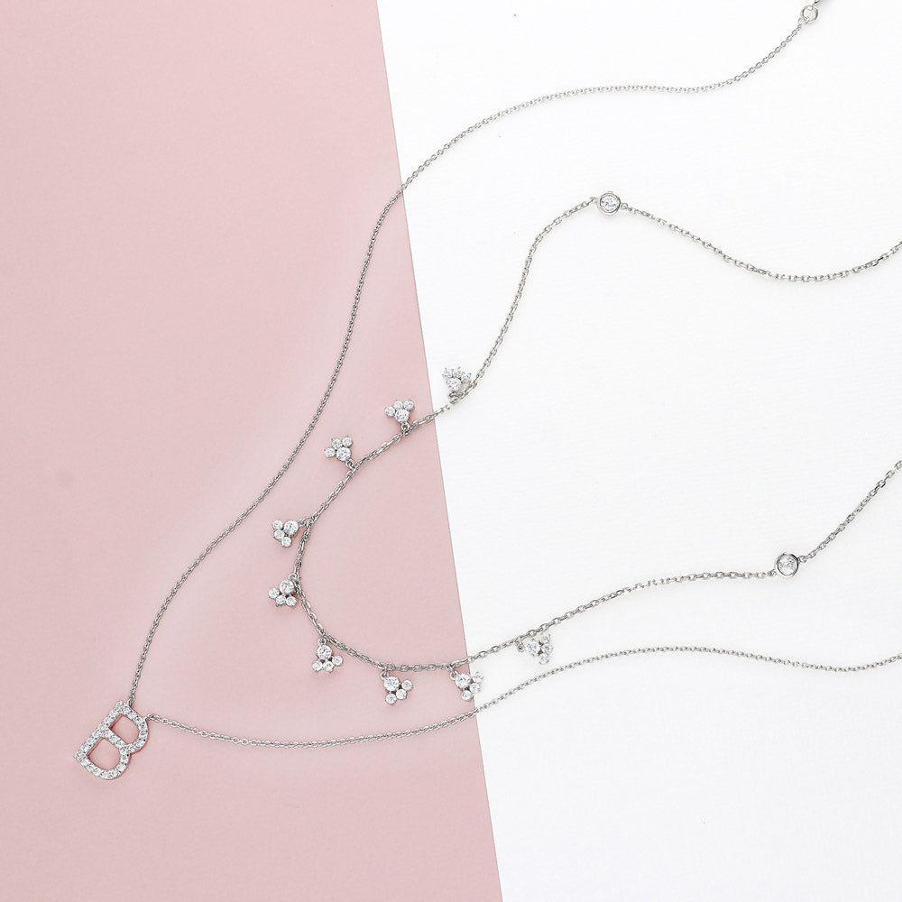 Image Contain: Cluster Station Necklace, Initial Letter Pendant Necklace