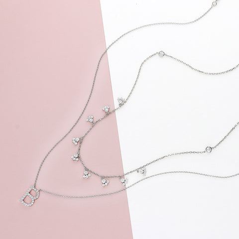 Image Contain: Cluster Station Necklace, Initial Letter Pendant Necklace