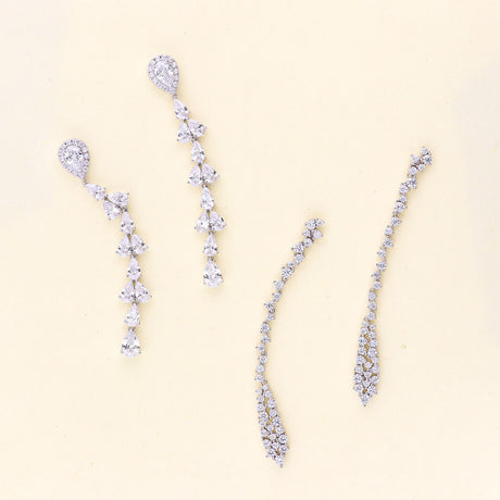 Image Contain: Cluster Dangle Earrings, Milgrain Half Eternity Ring