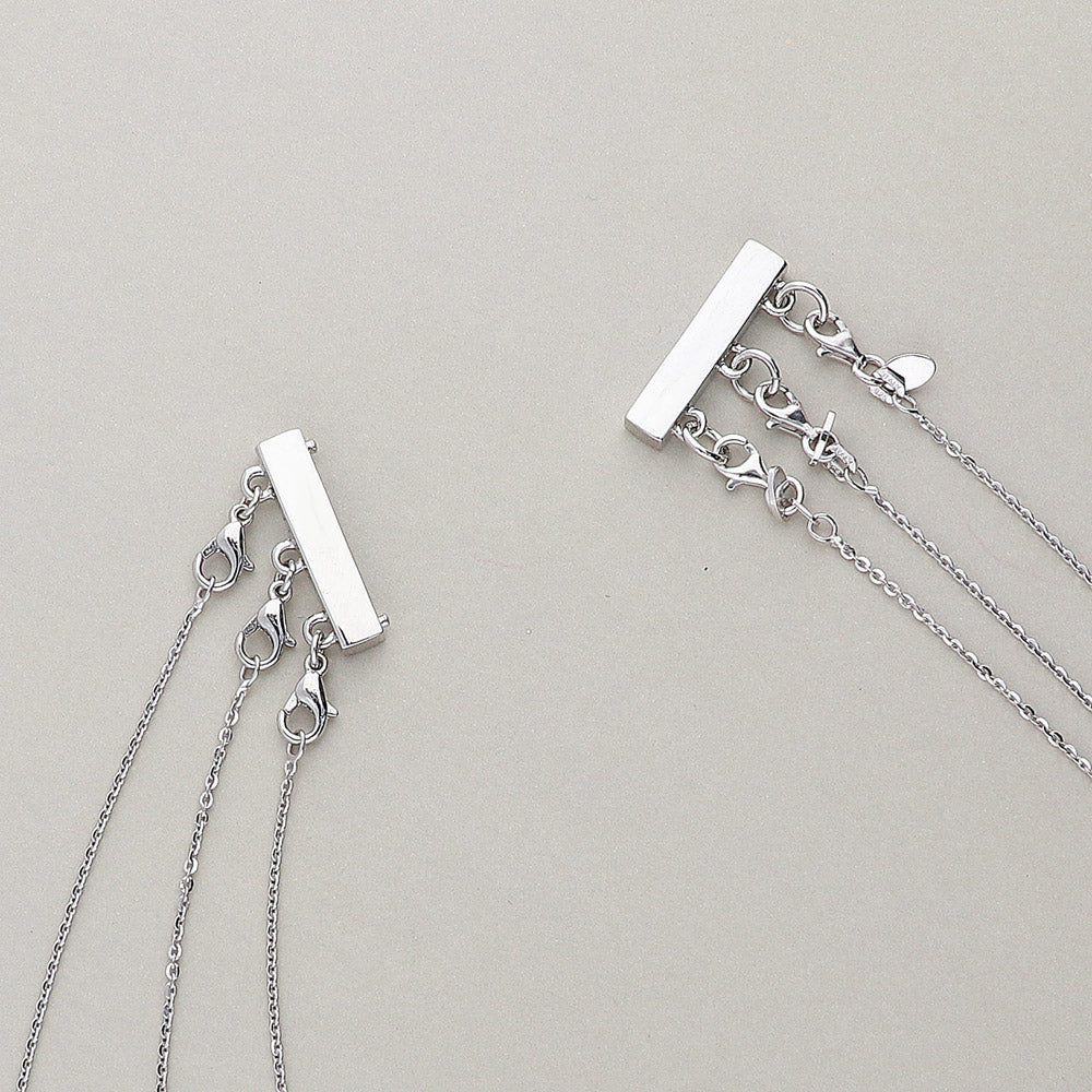 Flatlay view of Base Metal Triple Necklace Layering Clasp, Gold-Tone