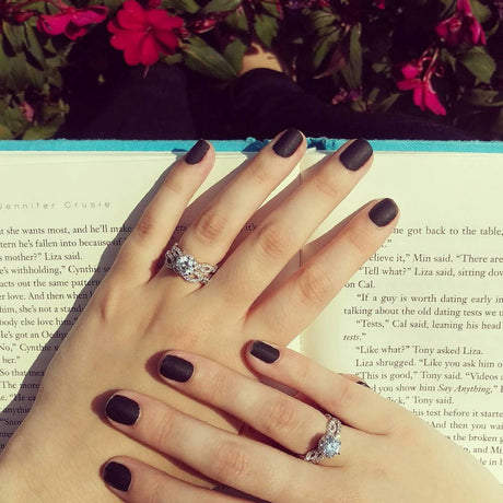 Model Wearing Eternity Ring, Woven Eternity Ring, Woven Ring