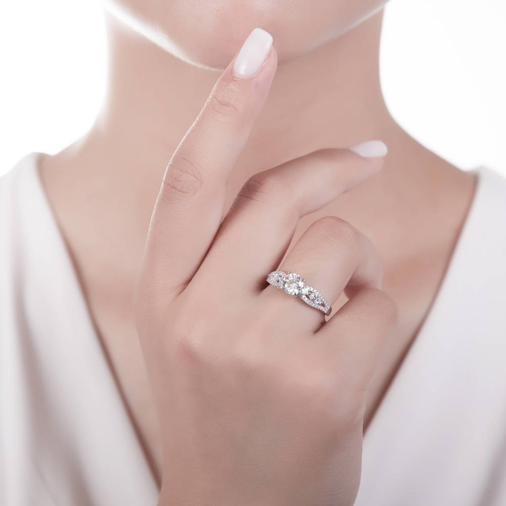 Solitaire 1ct CZ Ring in Sterling Silver