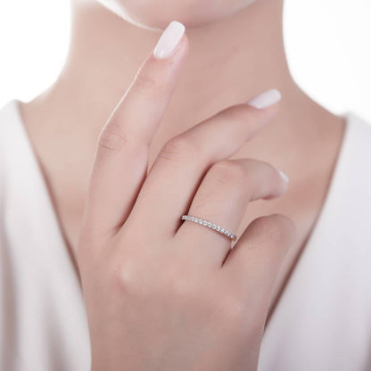 Pave CZ Eternity Ring in Sterling Silver