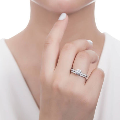 Pave CZ Eternity Ring in Sterling Silver