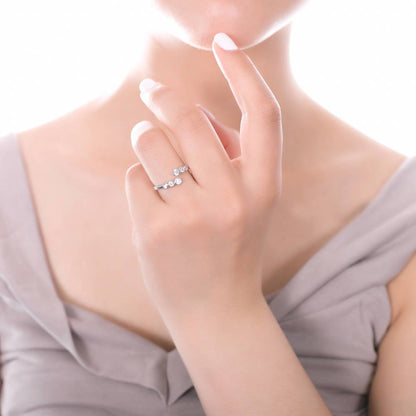 Bypass Wrap CZ Ring in Sterling Silver