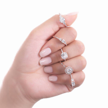 3-Stone 1.25ct CZ Ring in Rose Gold Plated Sterling Silver