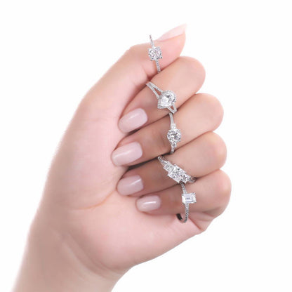 3-Stone 1.25ct CZ Ring in Sterling Silver