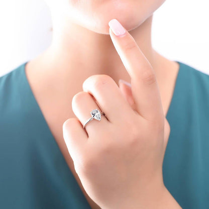 Solitaire 1.8ct Pear CZ Ring Set in Sterling Silver