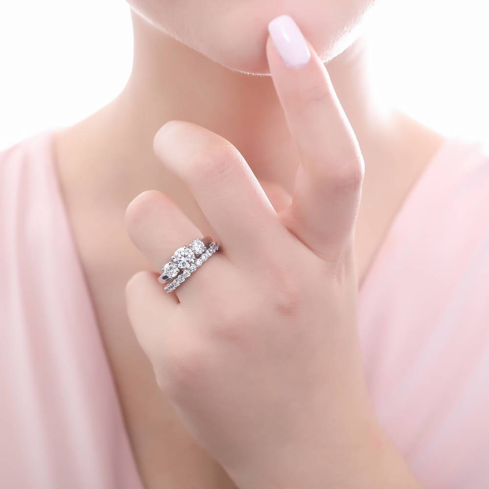 Pave CZ Eternity Ring in Sterling Silver